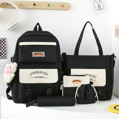 Women's Five-Piece School Backpack Set