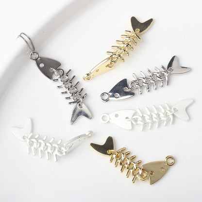 Alloy Fishbone Pendant for DIY Jewelry