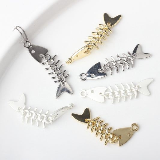 Alloy Fishbone Pendant for DIY Jewelry