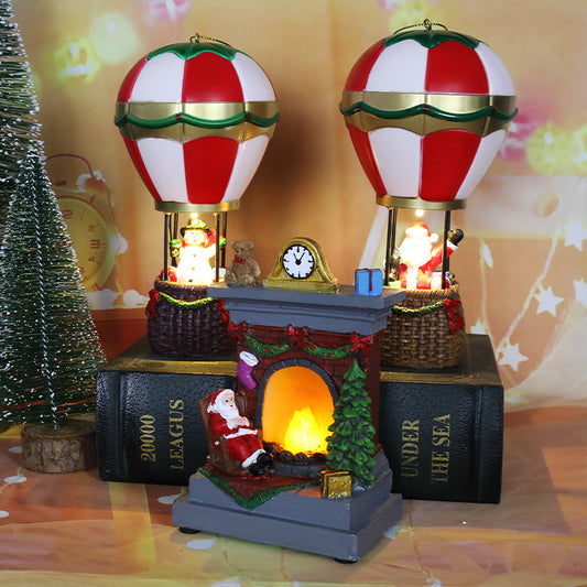 Christmas Resin Luminous Old Man, Snowman Ornaments