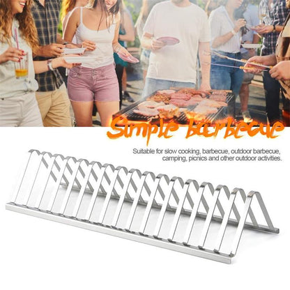 Stainless Steel BBQ Rib Rack Roasting Stand