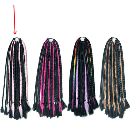 Female African Braided Hair Hip Hop Colorful Wig