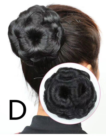 High Temp Silk Hair Bun Flower Ball Head Costume Plate