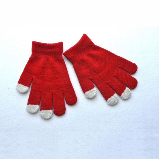 Children's Touch Screen Cold And Warm Knitted Gloves