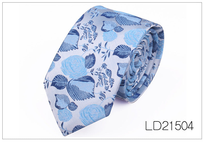 Men's 6cm Flower Graffiti Yarn-dyed Tie