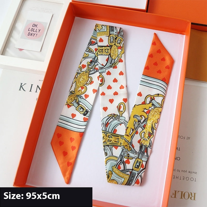 Thin Ribbon Bag Handle Decoration Scarf