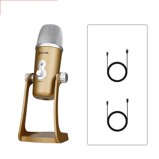 ميكروفون مكثف بفتحة USB للتسجيل والبث مع كارت صوت مدمج