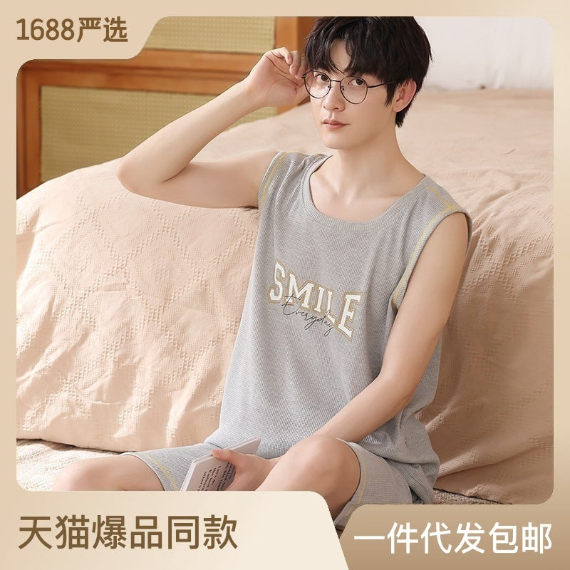 Men's Sleeveless Vest Summer Pure Cotton Pajamas
