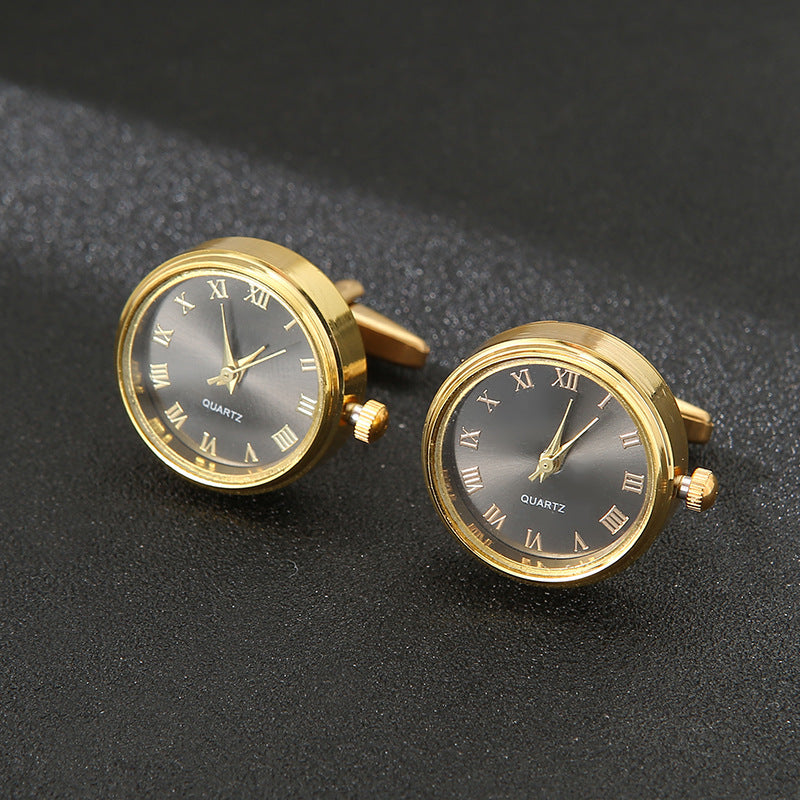 Men's Rotatable Golden Cufflinks