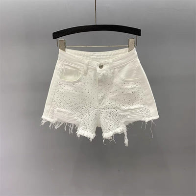 High Waist Slimming Rhinestone Hot Pants