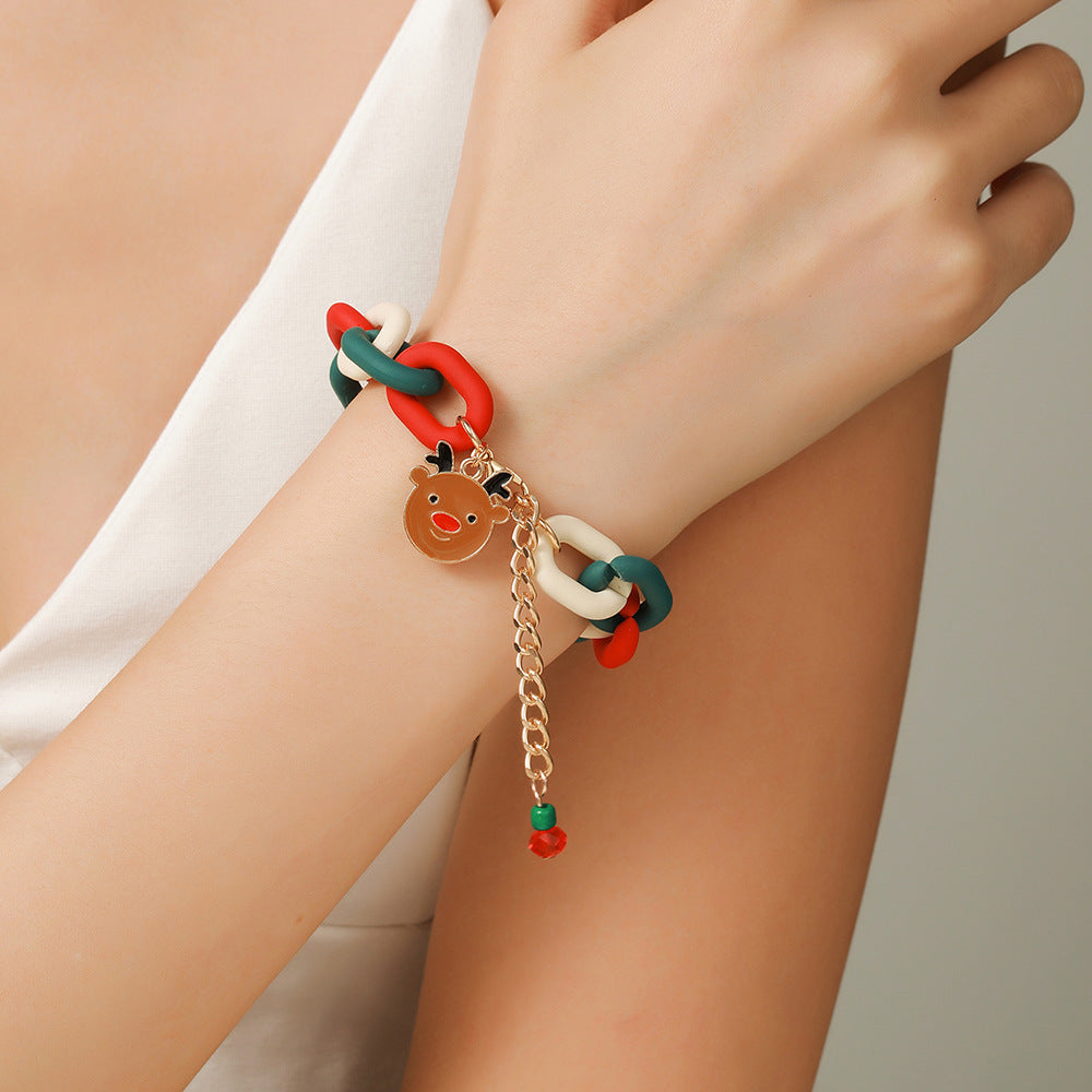 Christmas Bracelet, Santa, Snowflake, Pearl