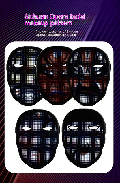 LED Halloween Face Changing Mask