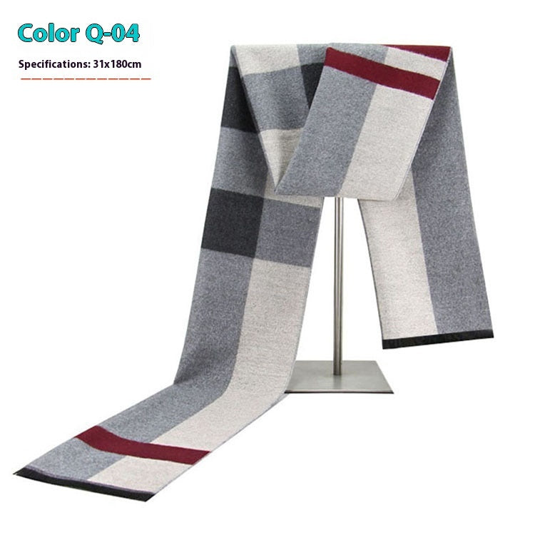 Men's Winter Warm Striped Business Scarf