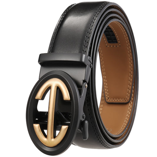 Automatic Alloy Buckle Men's Cowhide Belt