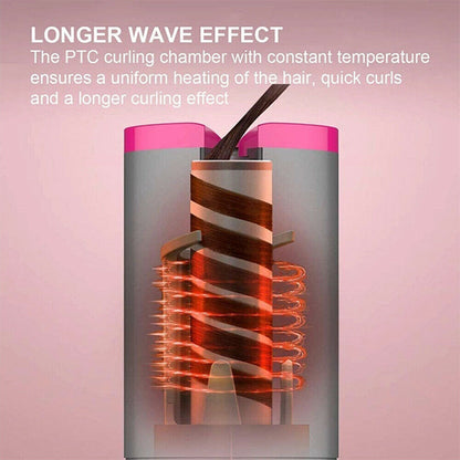 Portable LCD Auto-Rotating Cordless Curler