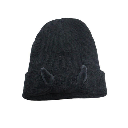 Autumn Winter Devil Horn Knitted Wool Cap