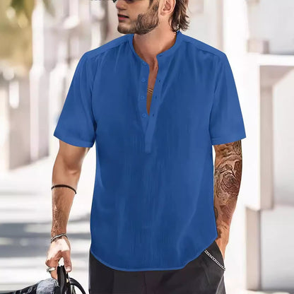 Men's Chest Pocket Solid Color Casual T-shirt