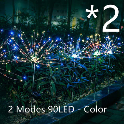 Solar Fireworks LED String Lights Decor