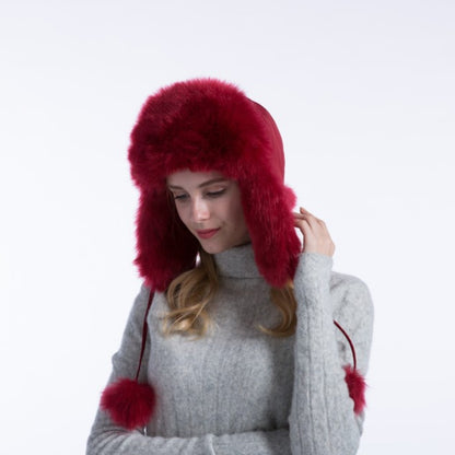 Autumn Winter Ladies Korean Fox Fur Warm Hat
