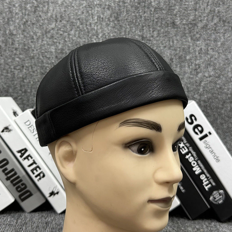 Outdoor Sheepskin Autumn Winter Leather Hat