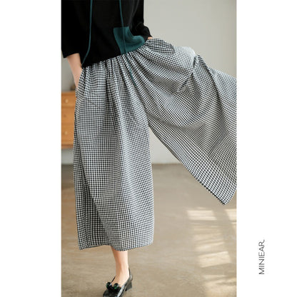 Plus Size Cotton Linen Culottes