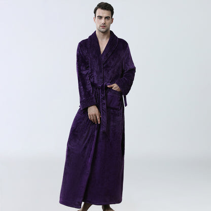 Men's Winter Coral Fleece Pajamas Nightgown