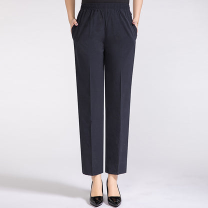 Plus Size Ice Silk Cropped Pants