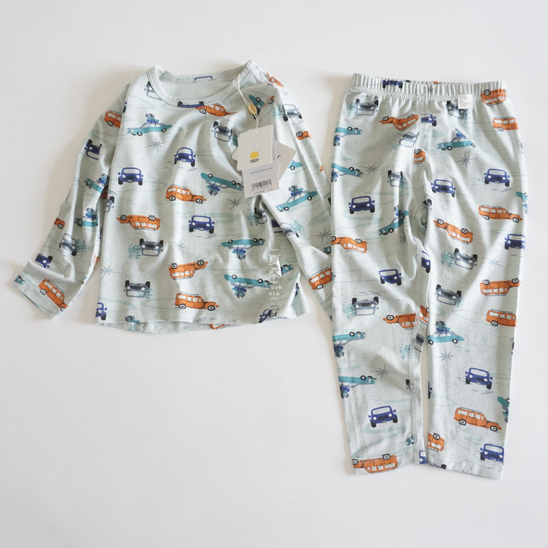 Long-sleeved Pajamas For Boys In Air-conditioned Room