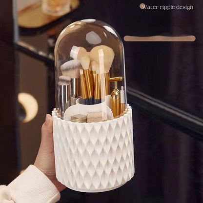 360° Rotating Makeup Brush Storage with Lid