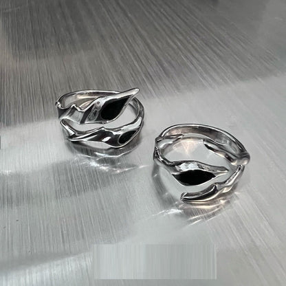 Irregular Black Onyx Street Tide Ring