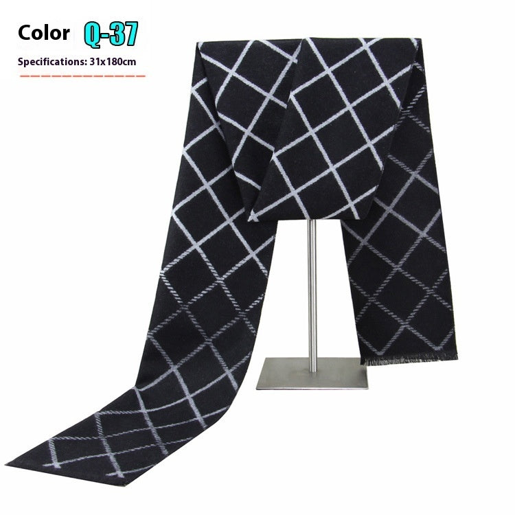 Men's Winter Warm Striped Business Scarf