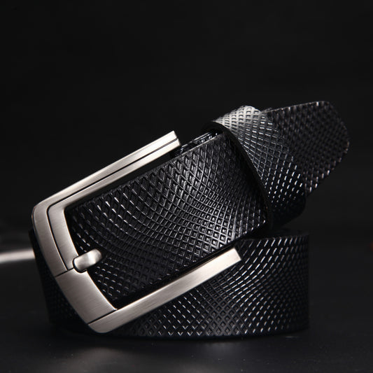 Men's Vintage Cowhide Mesh Pin Buckle Casual Belt