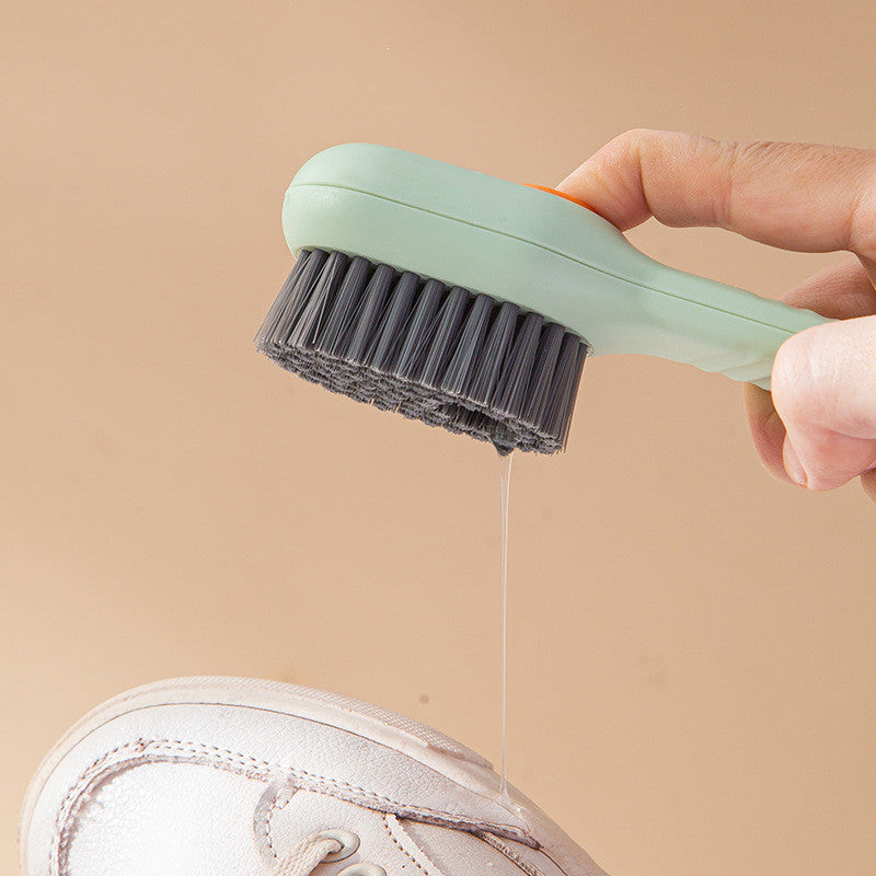 Multifunctional Soft-Bristled Shoe and Clothing Brush with Long Handle