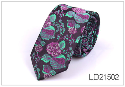 Men's 6cm Flower Graffiti Yarn-dyed Tie