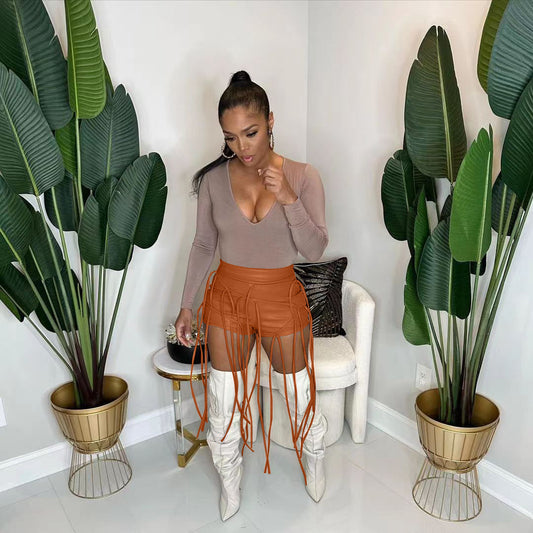 Women's Casual Cool Rope Decorative Shorts