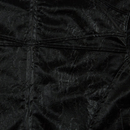 Men's Split Splicing Solid Color Loose Standing Collar Leather Jacket