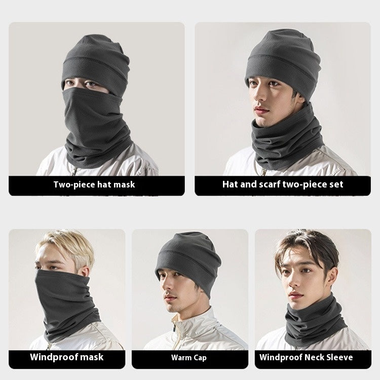 Dralon Winter Wind Mask Hat Men Two-piece Set