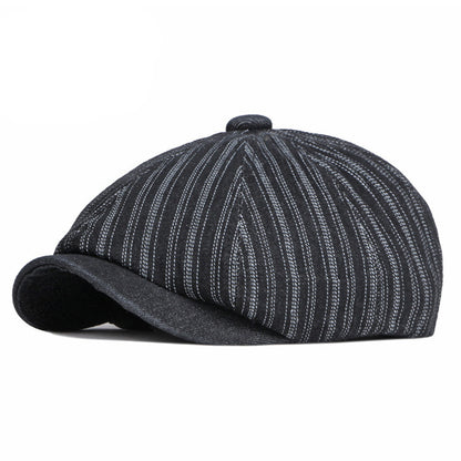 Spring Autumn Washed Denim Octagonal Beret