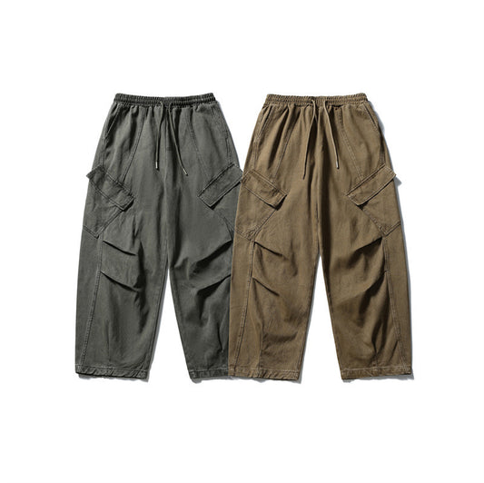 Japanese Retro Simple Solid Color Loose Overalls