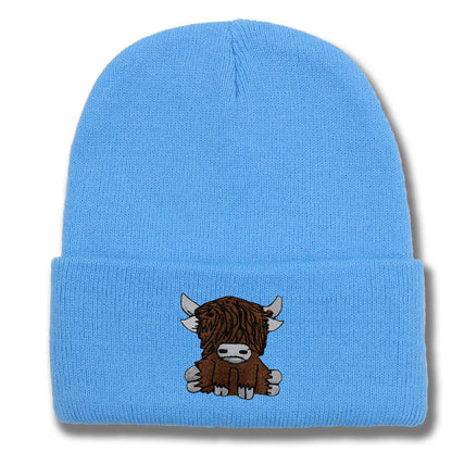 Cartoon Long Hair Yak Knitted Hat Winter Warm Wool
