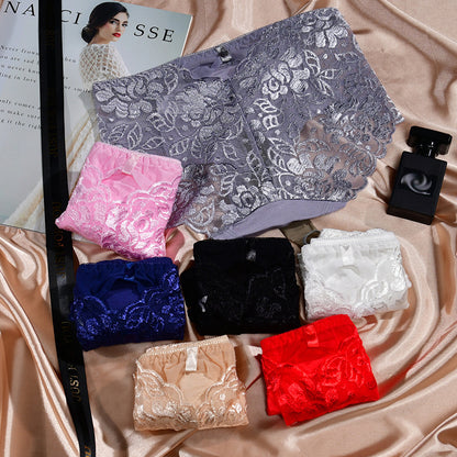 Lace Underwear Back Hollow Bow Design Sexy Triangle Shorts