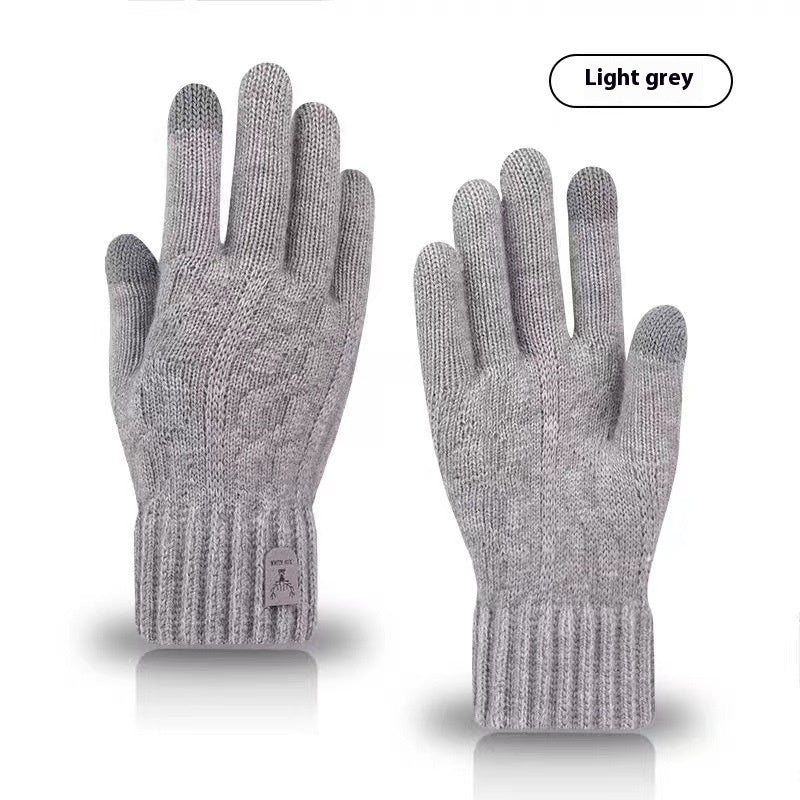 Cold-proof Woolen Knitted Driving Gloves for Men