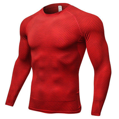 Men's Sports Long Sleeve 3D Print Workout Shirt