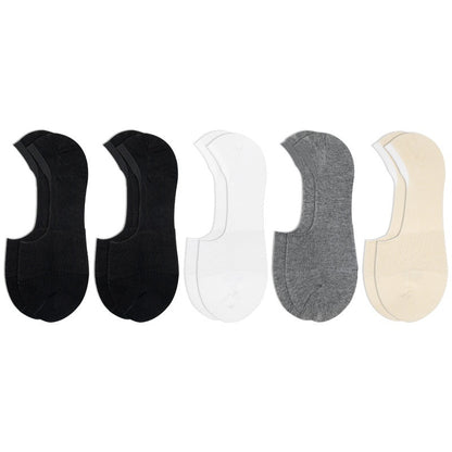 5 Pairs Invisible Boat Socks Women Summer Pure Cotton