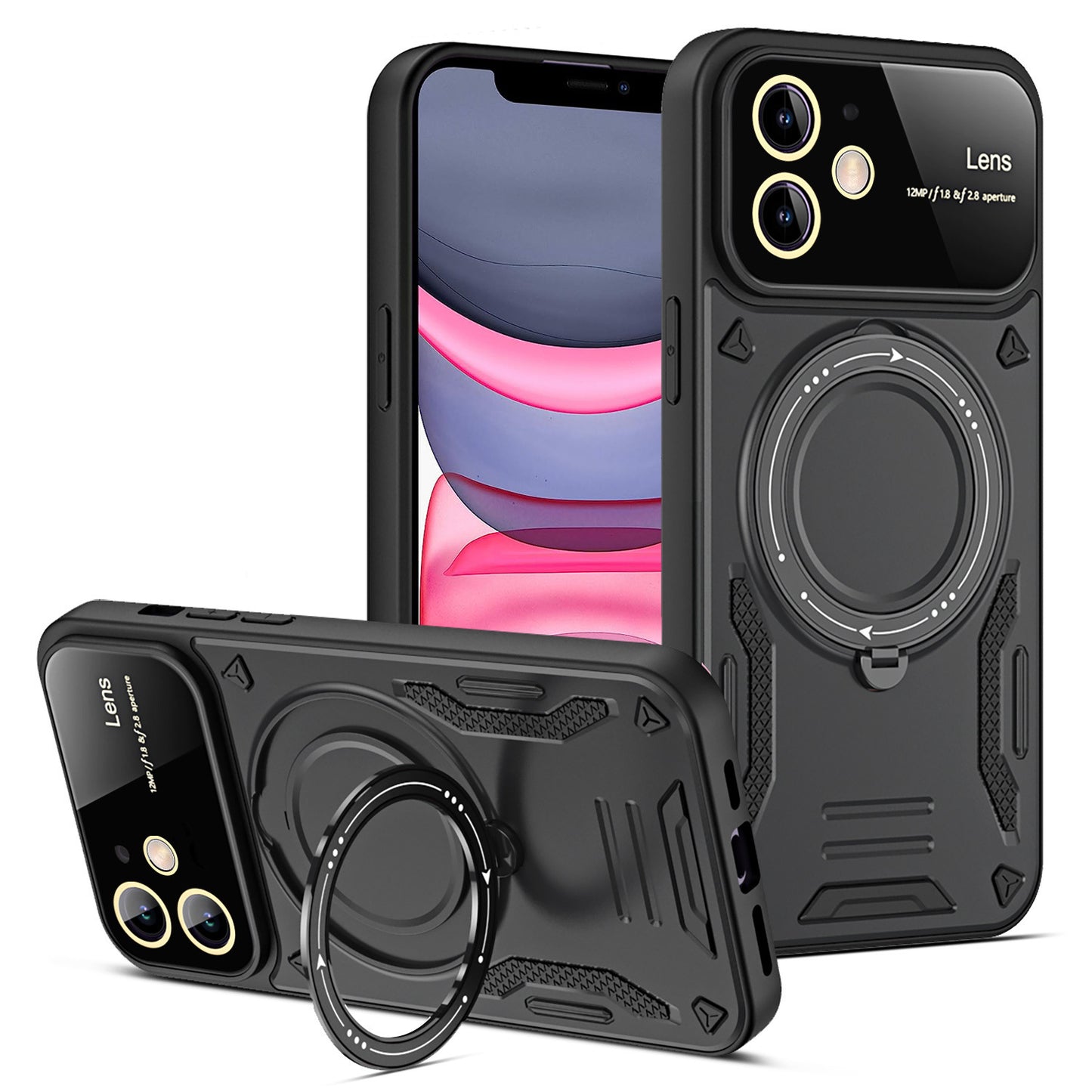 U-shield Large Window Magnetic Bracket Phone Case Advanced Sense Protective Cover