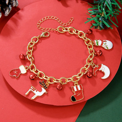 Christmas Bracelet, Santa, Snowflake, Pearl