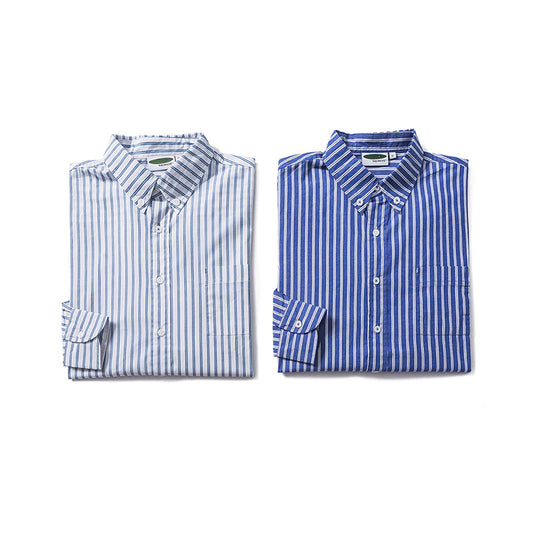 Casual Drop Shoulder Striped Long Sleeve Shirt Men