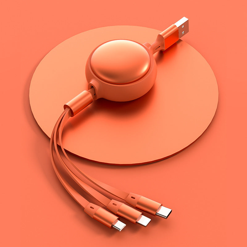 3 in 1 USB Cable Micro USB Type-C 2.4A Retractable