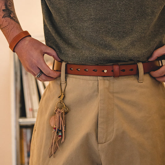 Fashion Retro Brass Distressed Belt Men