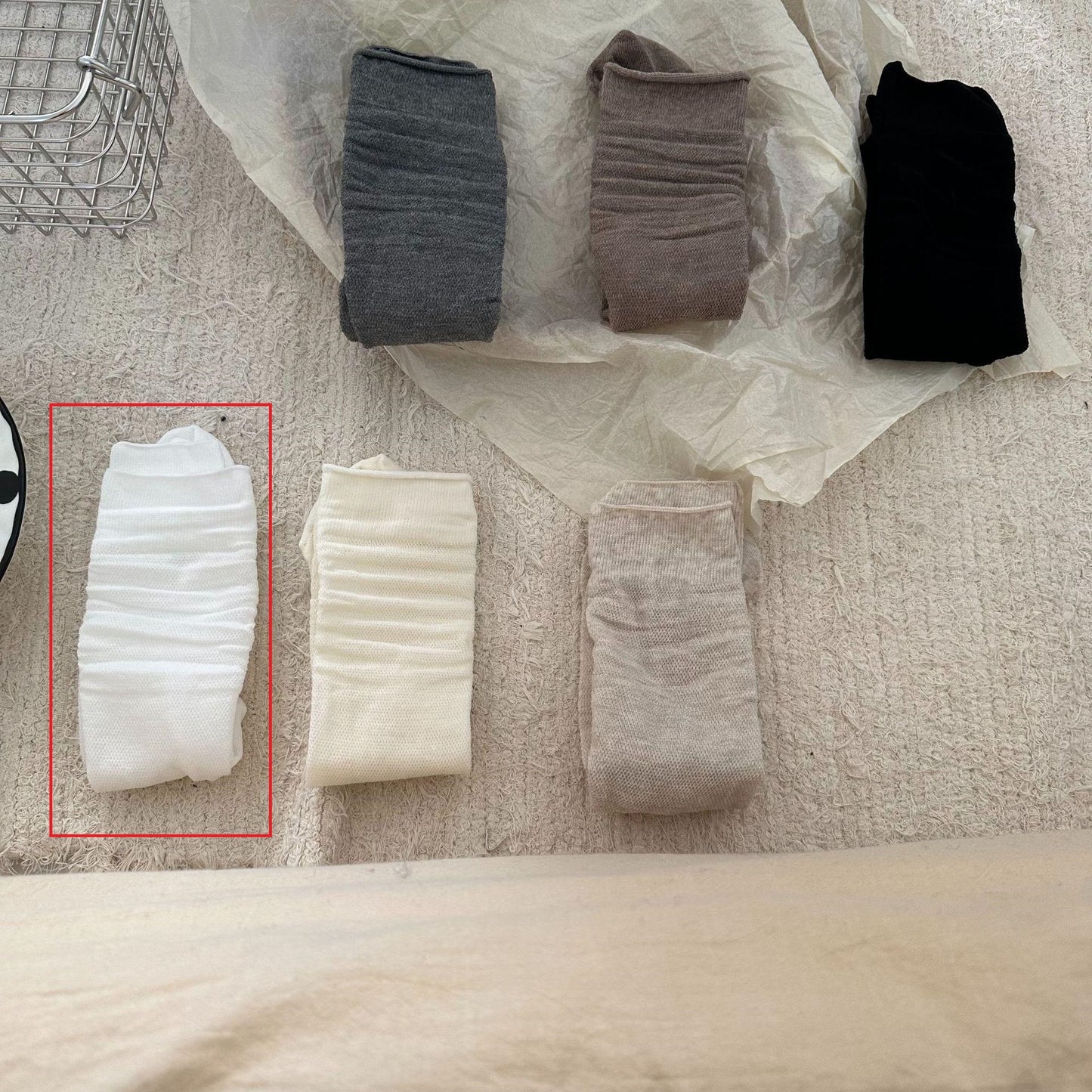 Colorful String Mesh Hollow Mid-Calf Socks